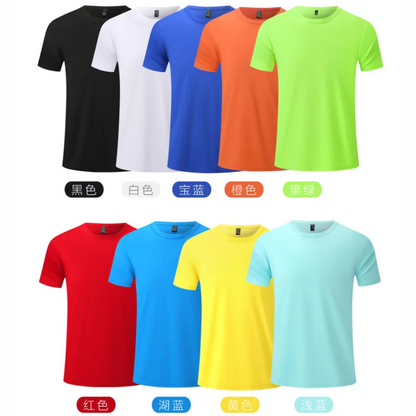 Summer Quick-drying T-shirt Custom Logo Breathable Sports Top Embroidery Personalized Logo Team Activity T-shirt Print Pattern.