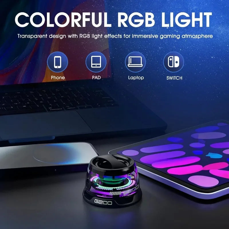 Outdoor Magnetic Bluetooth Speaker Wireless Portable Mini Travel Stereo Speaker with RGB Color Light and Phone Holder for Ios.