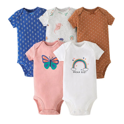 5 Pairs Neugeborenen Baby Body Kurzarm Infant Overall Kurzarm Baumwolle Overalls Neugeborenen Overall Kinder Baby Roup