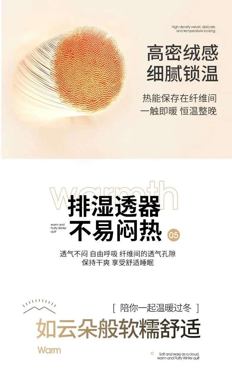 New Super Thick Winter Warm Blanket for Bed Artificial Lamb Cashmere Weighted Blankets Soft Comfortable Warmth Quilt Comforter.