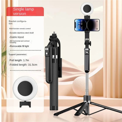 FANGTUOSI New Long Selfie Stick Tripod for Smartphone Live, Tripods Stand with Wireless Bluetooth shutter For Phone Camera Vlog