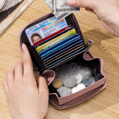 Multi-Pocket Portable PU Leather Wallet Japanese Wallet Coin Bags Multi-Card Slot ID Card Holder Coin Zipper Purse For Women.