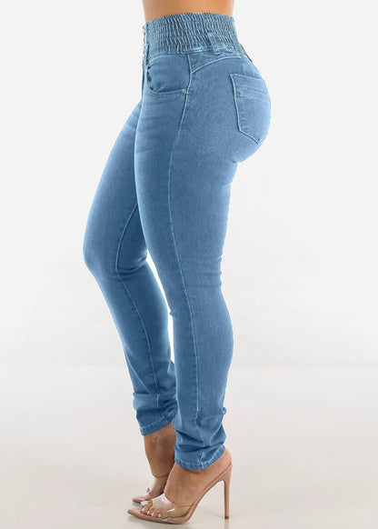 Jeans-Bleistifthose für Damen, 2025, dünne Hose, hohe Taille, Stretch, gewaschen, Distressed-Taschen, Knöpfe, Vintage-Denim, Streetwear.