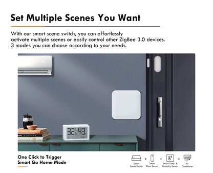 GIRIER ZigBee Szenenknopfschalter, intelligenter Szenencontroller für die Heimautomation, Multi-Szenario-Verknüpfungsschalter, funktioniert zu Hause.