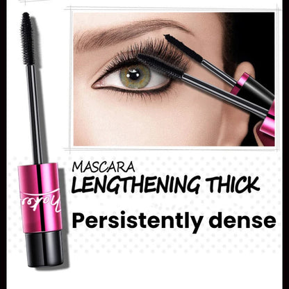 Sweatproof Mascara and Silk Fiber Set Grafting Mascara Set Moisturizing Liquid Curls Thick Eyelashes.