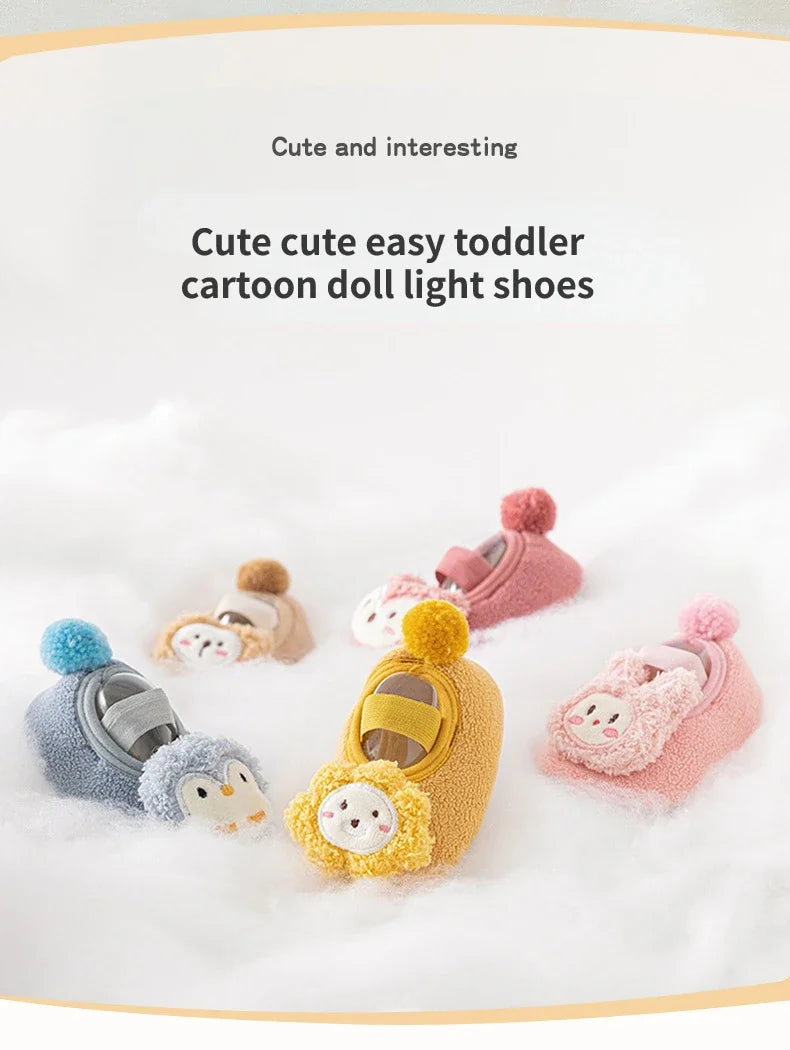 Lovely Infant Slippers Toddler Kids Boy Girl Knit Crib Shoes Warm Cute Cartoon Anti-slip Prewalker Newborn Slippers Baby Shoes