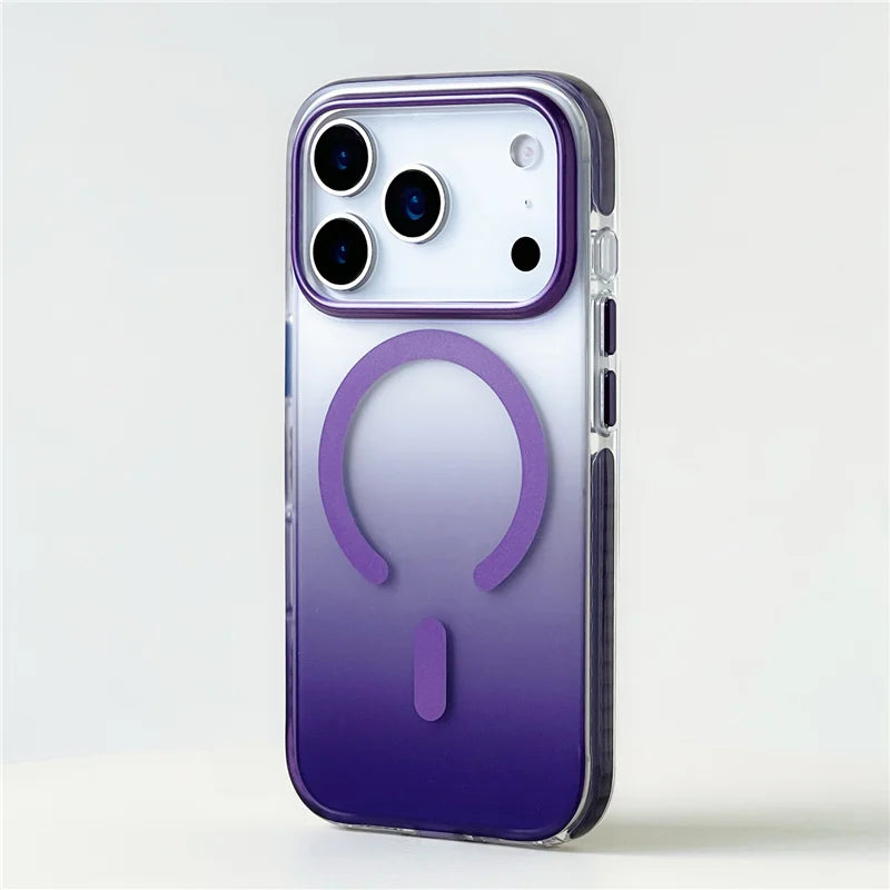 Gradient Color Matte Shockproof Magsafe Case For iPhone 17 Air 16Pro 17Pro Max Hybrid Wireless Charge Magnetic Hard Back Cover.
