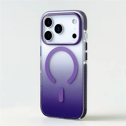 Gradient Color Matte Shockproof Magsafe Case For iPhone 17 Air 16Pro 17Pro Max Hybrid Wireless Charge Magnetic Hard Back Cover.