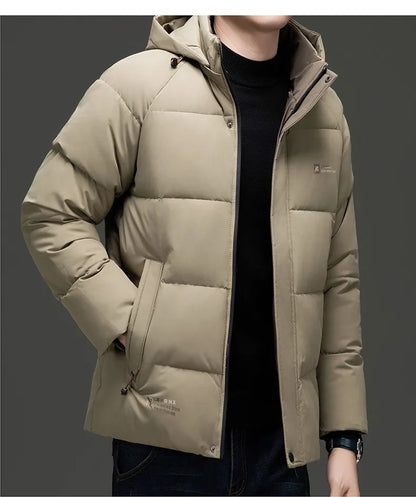 Top Grade Designer New Brand Men Parka Jacket Thick Casual Fashion Hooded Cropped Windbreaker Quilted Bubble Coats  Mens Clothes.