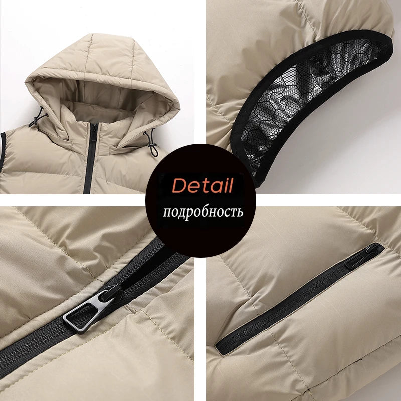 New Men Autumn Thicken Sleeveless Vests Jacket Coat Mens Winter Warm Detachable Hat Outwear Waistcoat Hooded Vest Jacket Male.