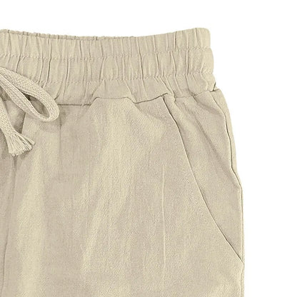 Long Sleeve Shirt Sets Mens Casual Linen 2Pcs Suit Lightweight Long Sleeve Shirt Loose Drawstring Trousers Casual Streetwear Set