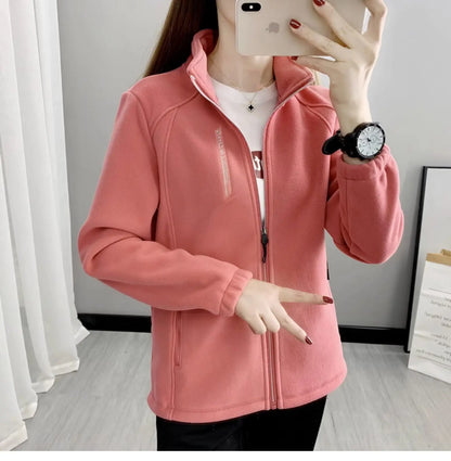 Plus Größe Herbst Winter Polar Fleece Warme Mantel Frauen Sweatshirt Outdoor Sport Casual Zipper Strickjacke Jacke Top Schlank Jugendliche.