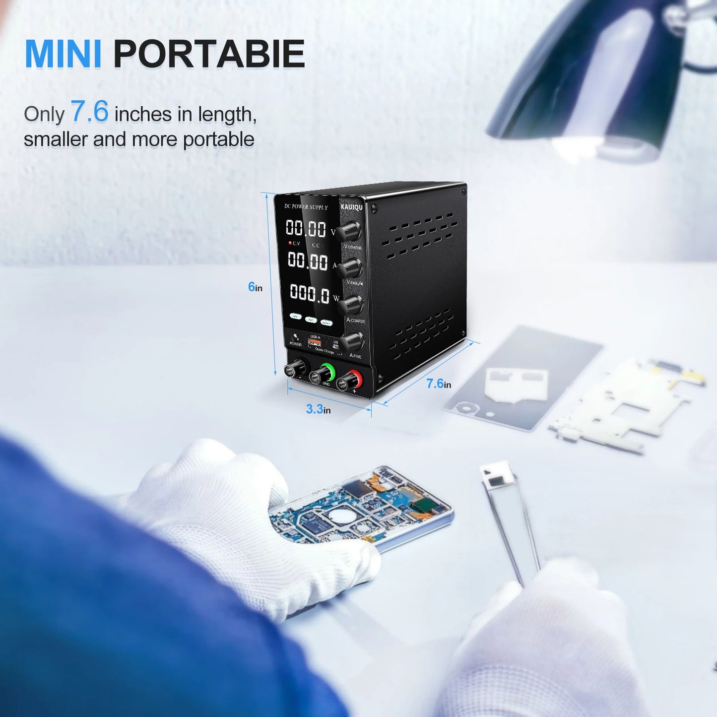 KUAIQU Upgrade Variable Adjustable Switching DC Power Supply 30V 10A Bench Power Supply 60V 5A,OCP OVP OUTPUT Switch, SPS-C3010S.