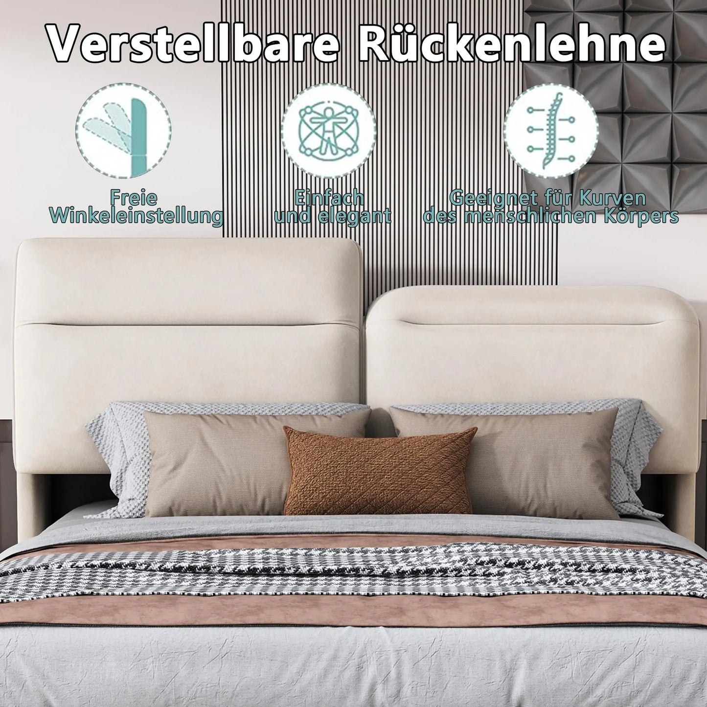 Lazyspace Samt gepolstertes Bett, Doppelbettrahmen, hydraulisches Bett mit Stauraum, verstellbarem Kopfteil und LED-Beleuchtung unter dem Bett