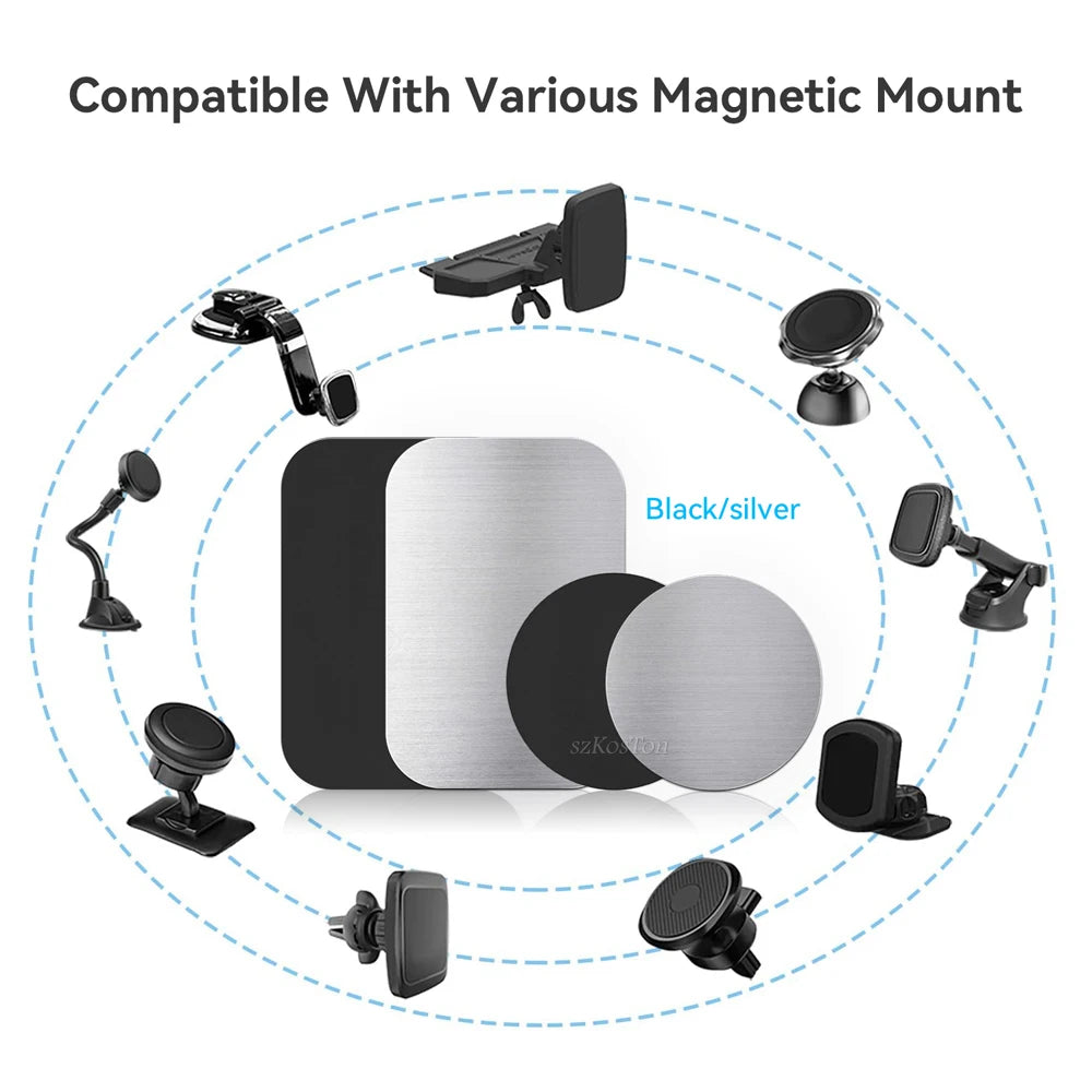 Metal Plate For Car Phone Holder Magnetic Universal Iron Sheet Disk Sticker Mount Mobile Phone Magnet Stand For IPhone.
