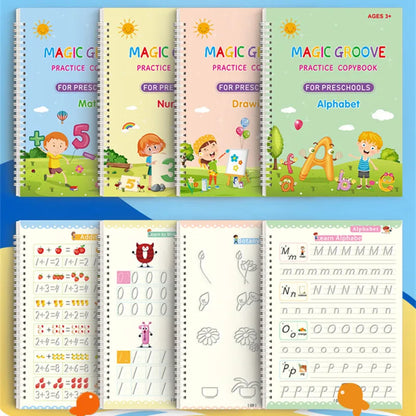 Reusable Magic Copybook Drawing Toys for Children Montessori Pen Control Training Writing Sticker Learning Educational Toy Kids.