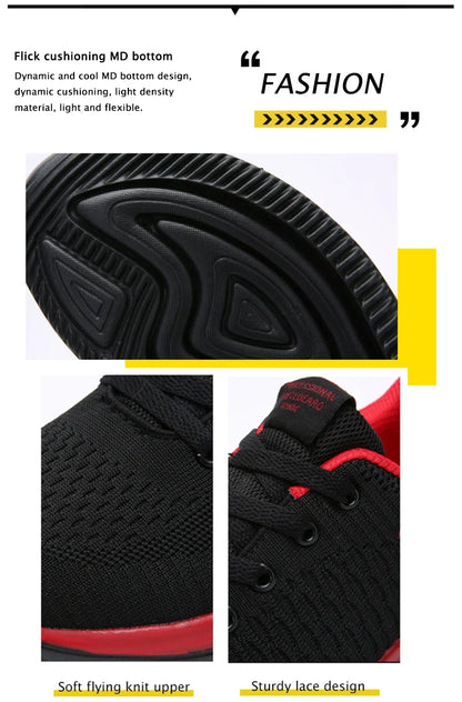 YRZL Sports Shoes for Men Shoes Sneakers Black Shoes Casual Men Knit Sneakers Breathable Athletic Running Walking Gym Shoes.