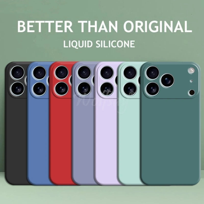 For iPhone 17 Pro Case Liquid Silicone Plain Rubber TPU Case For iPhone 17 Pro Cover Protector For iPhone 17 Air Pro Max Case.