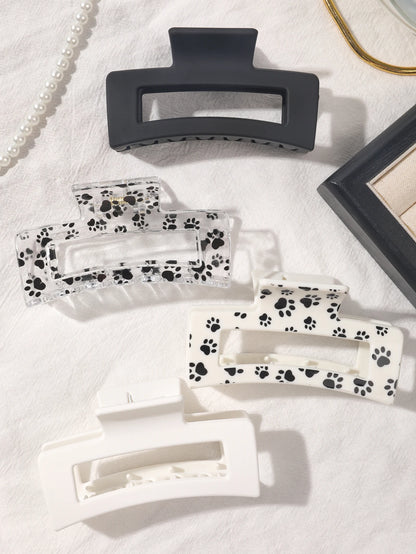 3 Pcs Frosted Cream Color Transparent Fruit Shark Scratch Clip-ins Style Back of Head Premium Wind Plate Women Hair Accessories.