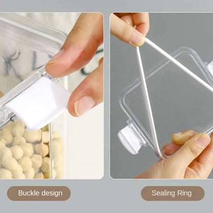 Large Capacity Waterproof Transparent Sealed Jar Multi-size Scene Kitchen Candy Dried Grain Storage With Lid Fridge Storage Tank.