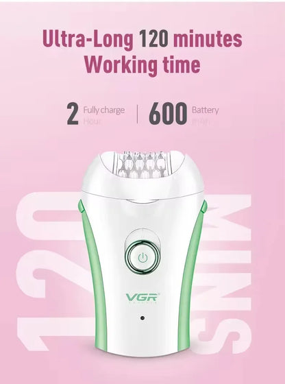 VGR Hair Remover Professional Epilator Electric Leg Body Rechargeable Underarms Portable Two Speeds Epilator for Women V-705.