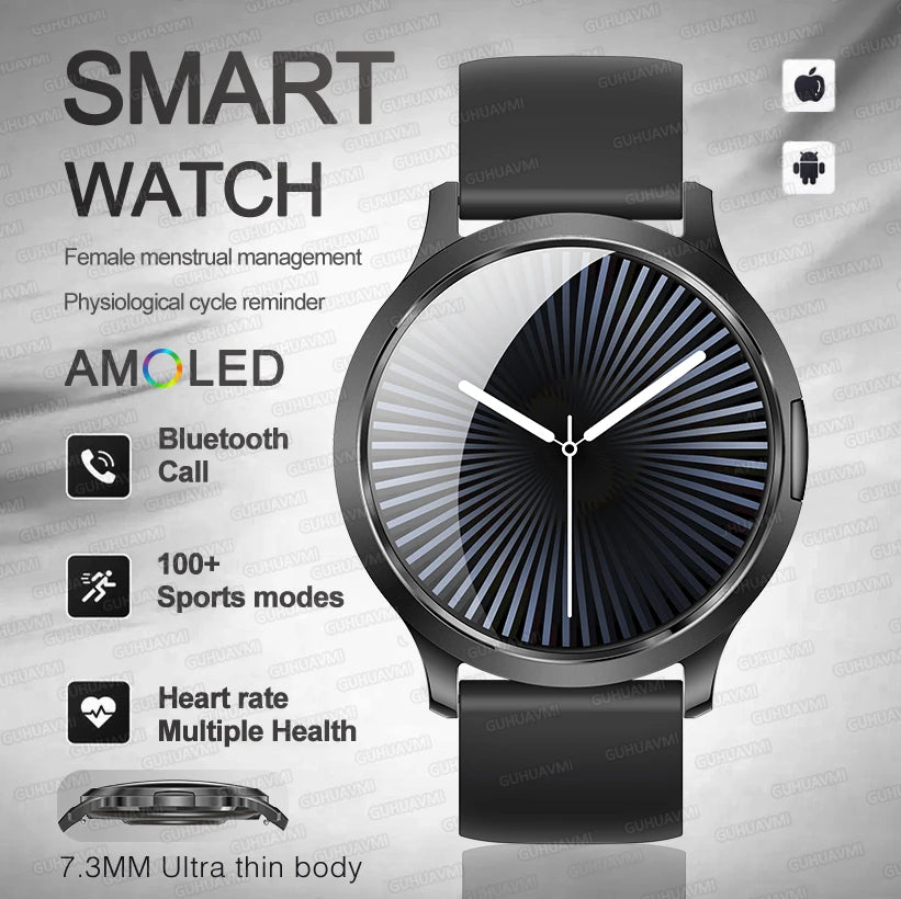 New Women Smart Watch 1.32"Ultra-thin AMOLED HD Screen Sport Fitness Bracelet Custom Watch Face Bluetooth Call Luxury Smartwatch