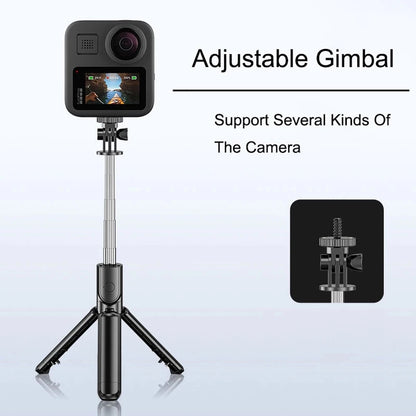 Bluetooth Selfie Stick Mobile Phone Holder Retractable Portable Multifunctional Mini Tripod With Wireless Remote Shutter.