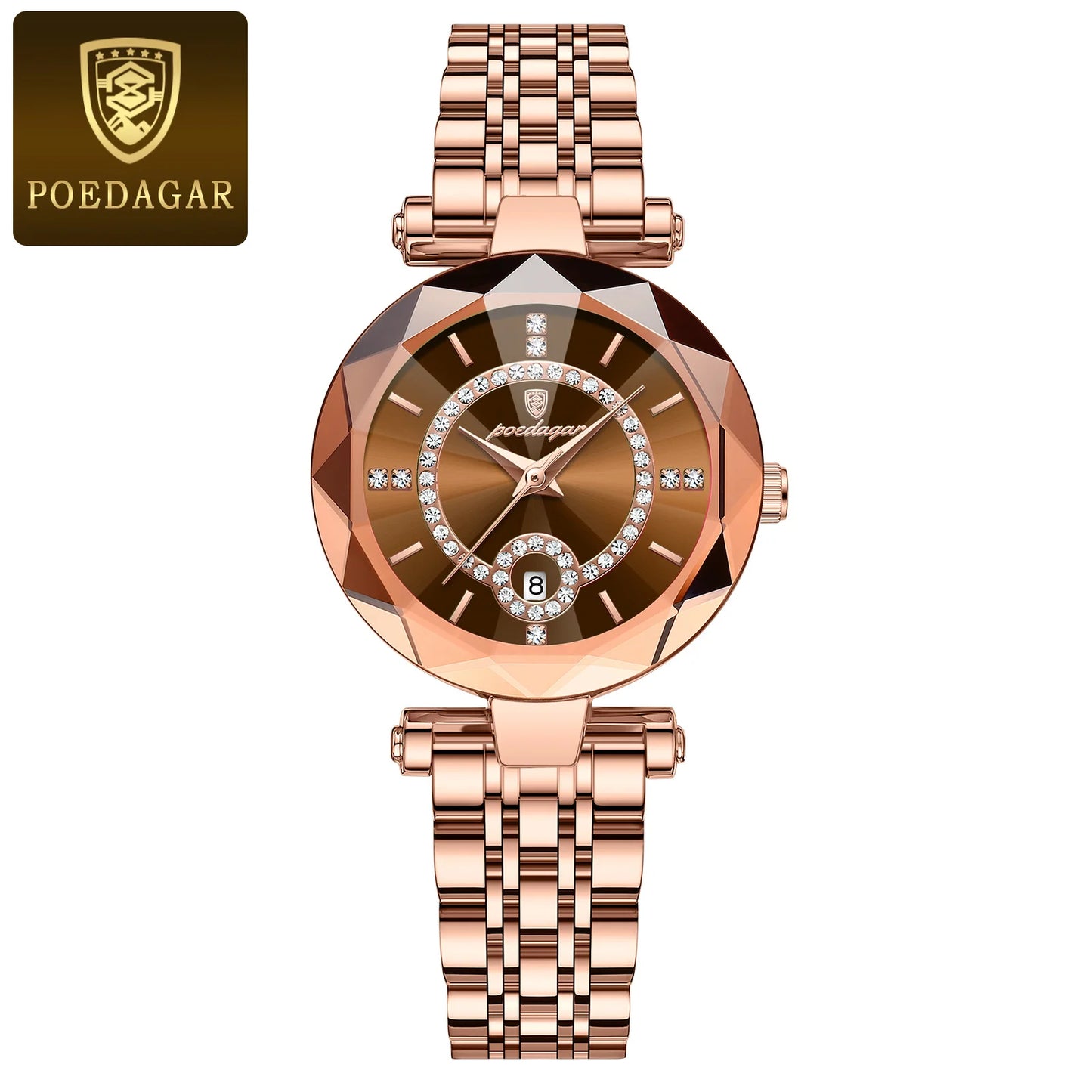POEDAGAR Fashion Original Wristwatch For Woman Waterproof Stainless Steel Date Quartz Ladies Watch Luxury Casual Women's Watches