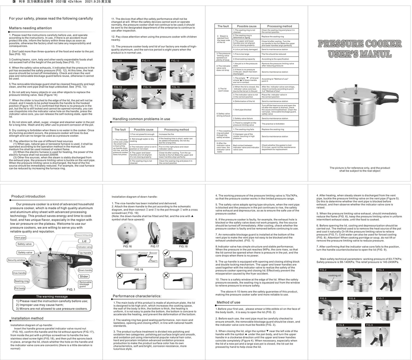 Pressure Cooker Aluminium Alloy Explosion Proof Large Capacity Pressure Canning Pot Cooker Fast Cooking Pot.