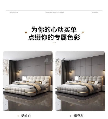 Ästhetisches, luxuriöses, einzigartiges Bett, Queen-Size-Bett, elastisches Schlafzimmer, Doppelbett, Schlafen, 180 x 200 cm, Camas De Matrimonio Dormitorio, Heimdekoration