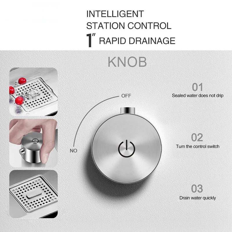 ASRAS Island Hidden kitchen Sink 304 Stainless Steel 4mm Thickness Handmade Brushed Sink High Pressure Cup Washer kitchen Sinks