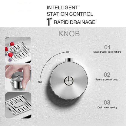 ASRAS Island Hidden kitchen Sink 304 Stainless Steel 4mm Thickness Handmade Brushed Sink High Pressure Cup Washer kitchen Sinks