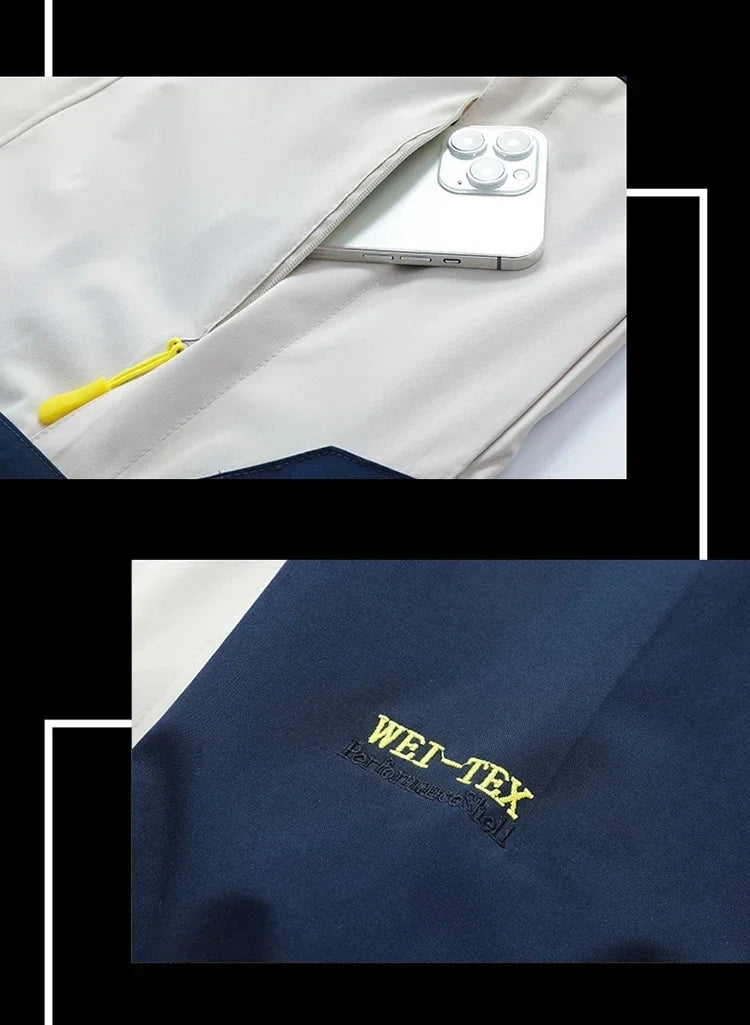 2024 Spring/Autumn Men's Windbreaker Outdoor Windproof Waterproof Mountaineering Multi Pocket Durable Hoodie Jacket Men's Coat.