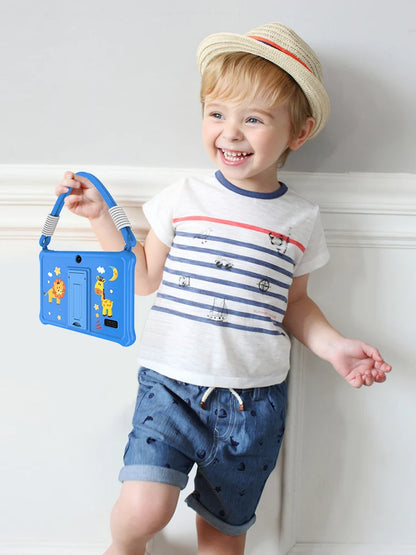 PRITOM Kids Tablet 7 inch Android 13 4GB (2+2 expandable) RAM 32GB ROM WiFi Bluetooth Learning Software Installed with Lanyard.