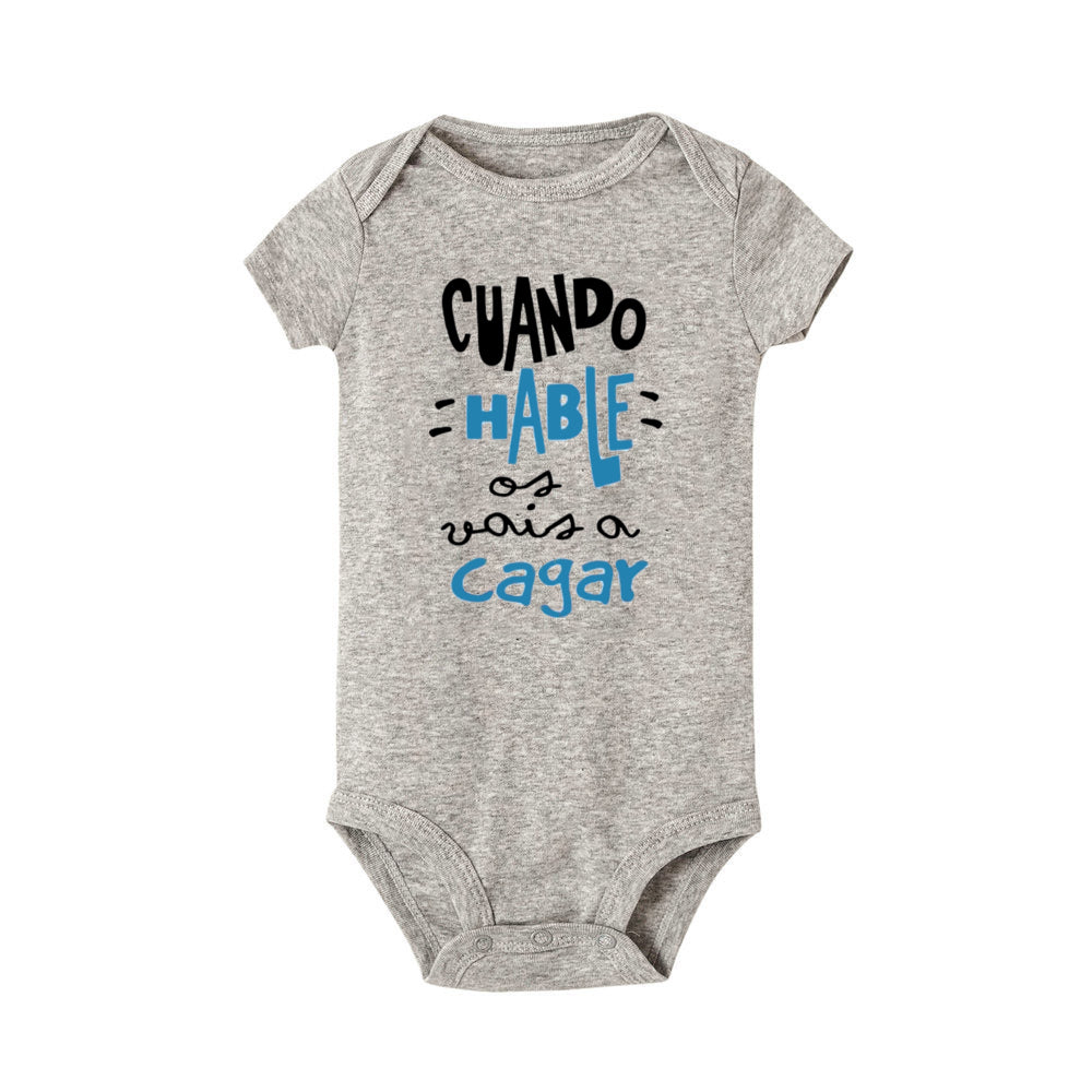 When I Talk You Mess Up The Gift Print Baby Strampler Säuglingsbodysuit Baby Niedliche Kleidung Neugeborene Kurzarm Bodys Kleinkind Geschenk.