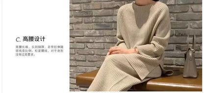 2024 Autumn Winter New Women's Fashion Fashionable Age Reducing Two Piece Pants Knitted Sweater Straight Leg Pants Set For Women.