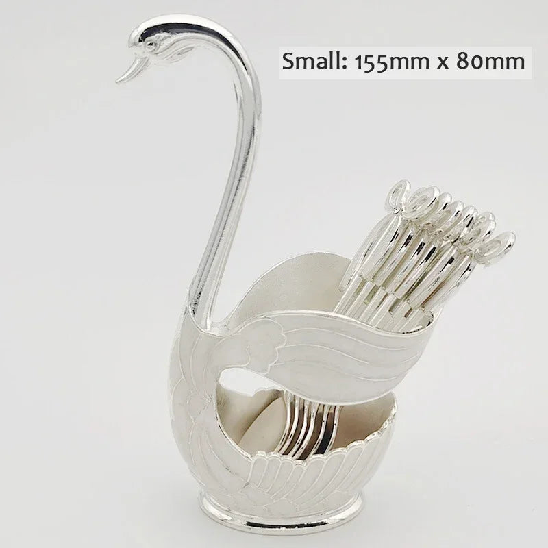 Swan-Shaped Cutlery Holder, Elegant Spoon and Fork Base, Luxury Tableware Storage, Stylish Kitchen Decor and Organizer for Home.