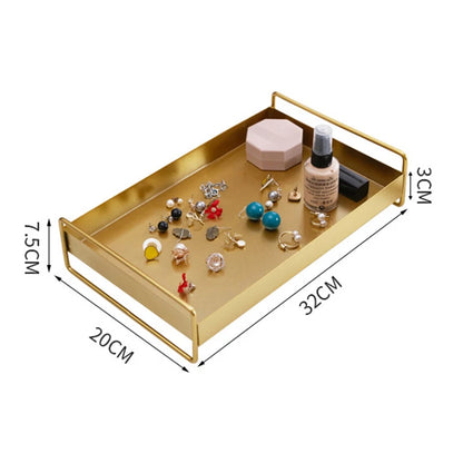 1PC Nordic Metal Tray Dried Fruit Plate Snack Fruit Dish Rectangular Snack Tray Storage Plate With Lid Dessert Tray.