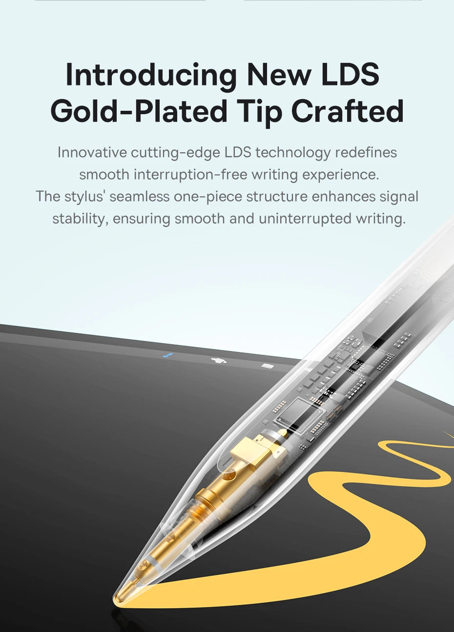 Baseus 3rd Gen Bluetooth Stylus for Apple Pencil Palm Rejection Compatible with iPad pro Mini Air 2024 2022-2018 for Apple Pen.