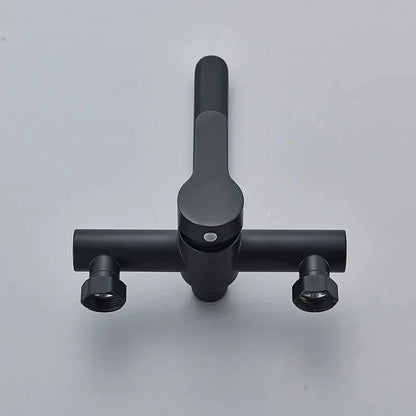 Kitchen Faucets Stainless Steel Wall Mounted Dual Hole Bathroom 360 Rotate Basin Faucet Cold Hot Water Mixer Taps With spray gun