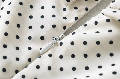 Luxus-Kleider für Damen, 2022, Sommer, kurzes Kleid, sexy, französisches Minikleid, kurzes Puffärmel-Minikleid mit Schleifendetail, Punktedruck.