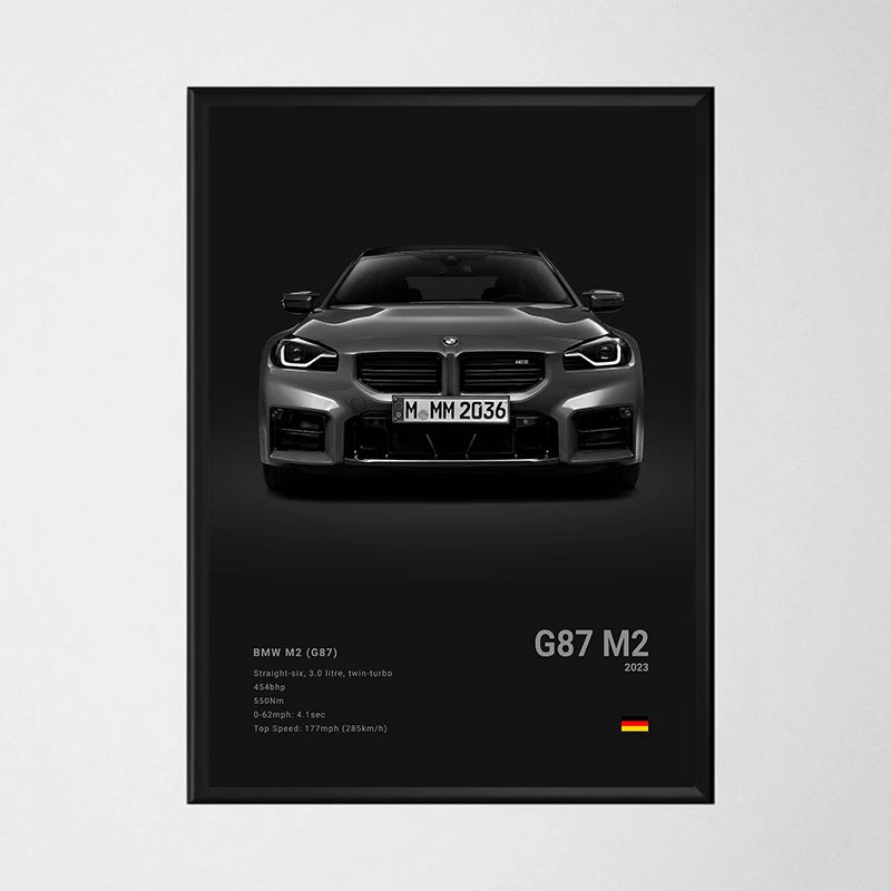 Black Background Sports Cars Poster and Prints F87 M3 M4 G90 E46 Luxury Car Canvas Painting Wall Art Pictures Room Office.