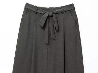 ZERAINS Autumn women's sleeveless V-neck short vest loose fit with waistband pleated high waisted pants set.