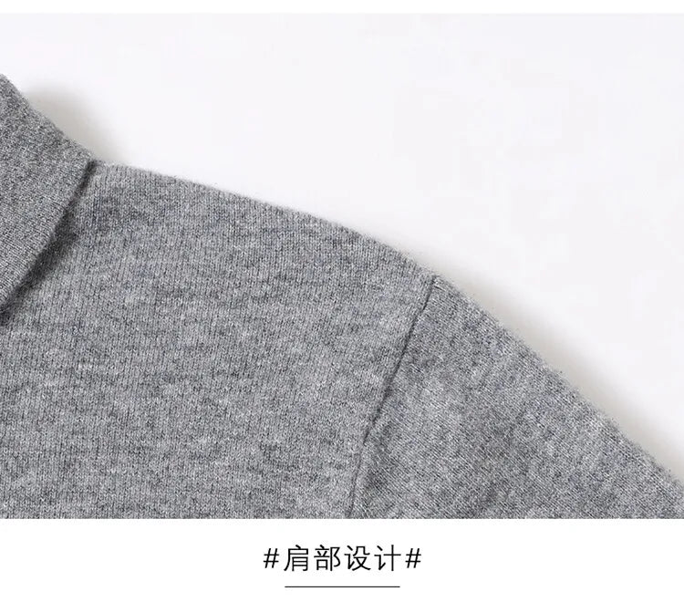 100% Wool. High-quality Men's Warm Sweater, Business Casual Stretchable POLO Shirt, Fall/winter Pullover Knitted Sweater..