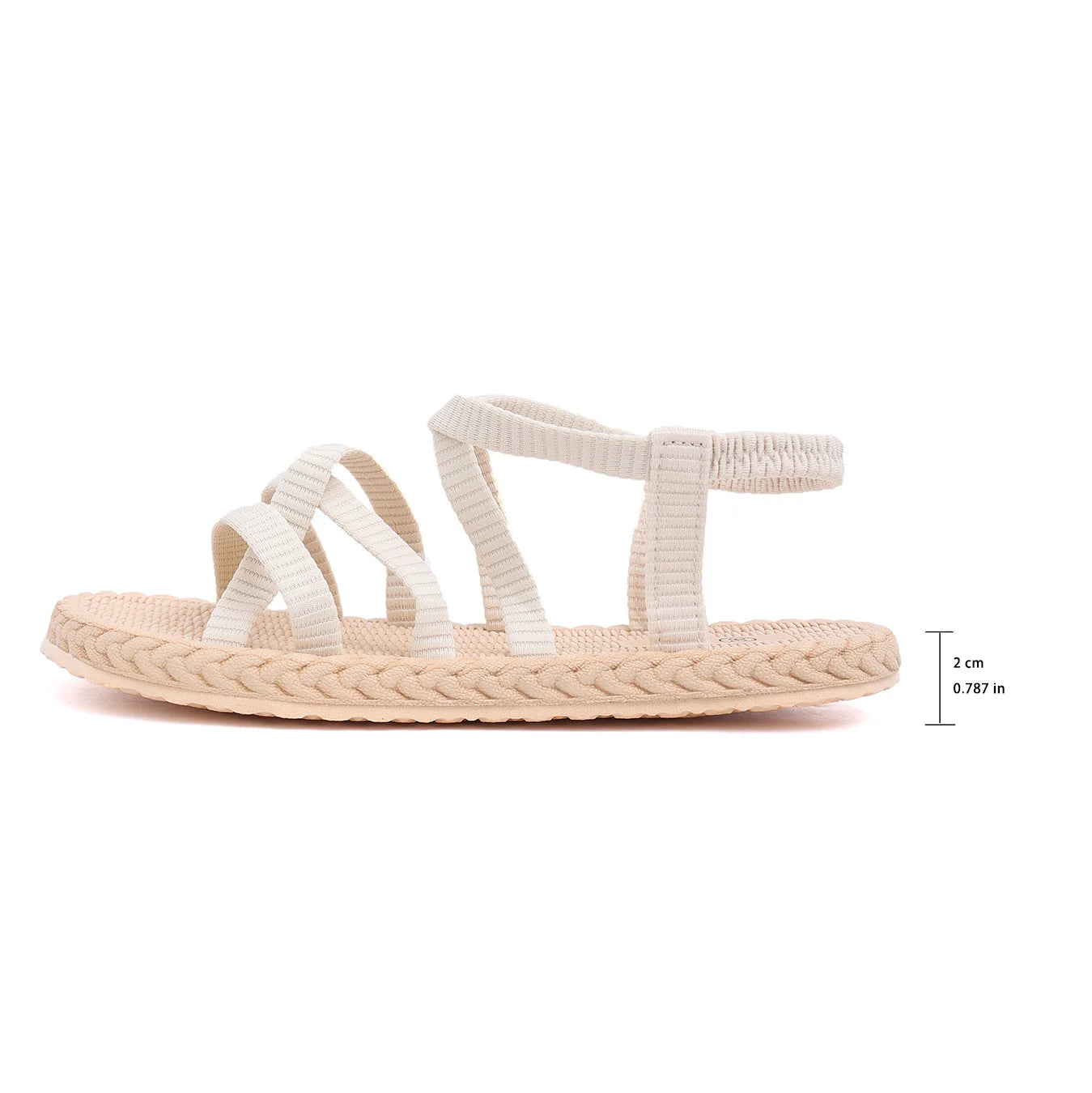 Women's Fashion Trend College Style Holiday Style Soft Bottom Solid Color Strappy Flat Sandals.