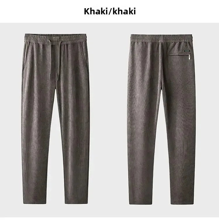 Herren-Freizeithose, verdickt, gerades Bein, warm, Herbst-Winter-Oberbekleidung, modisch, vielseitig, lockere Passform, sportlicher Stil