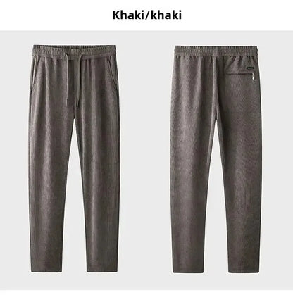 Herren-Freizeithose, verdickt, gerades Bein, warm, Herbst-Winter-Oberbekleidung, modisch, vielseitig, lockere Passform, sportlicher Stil