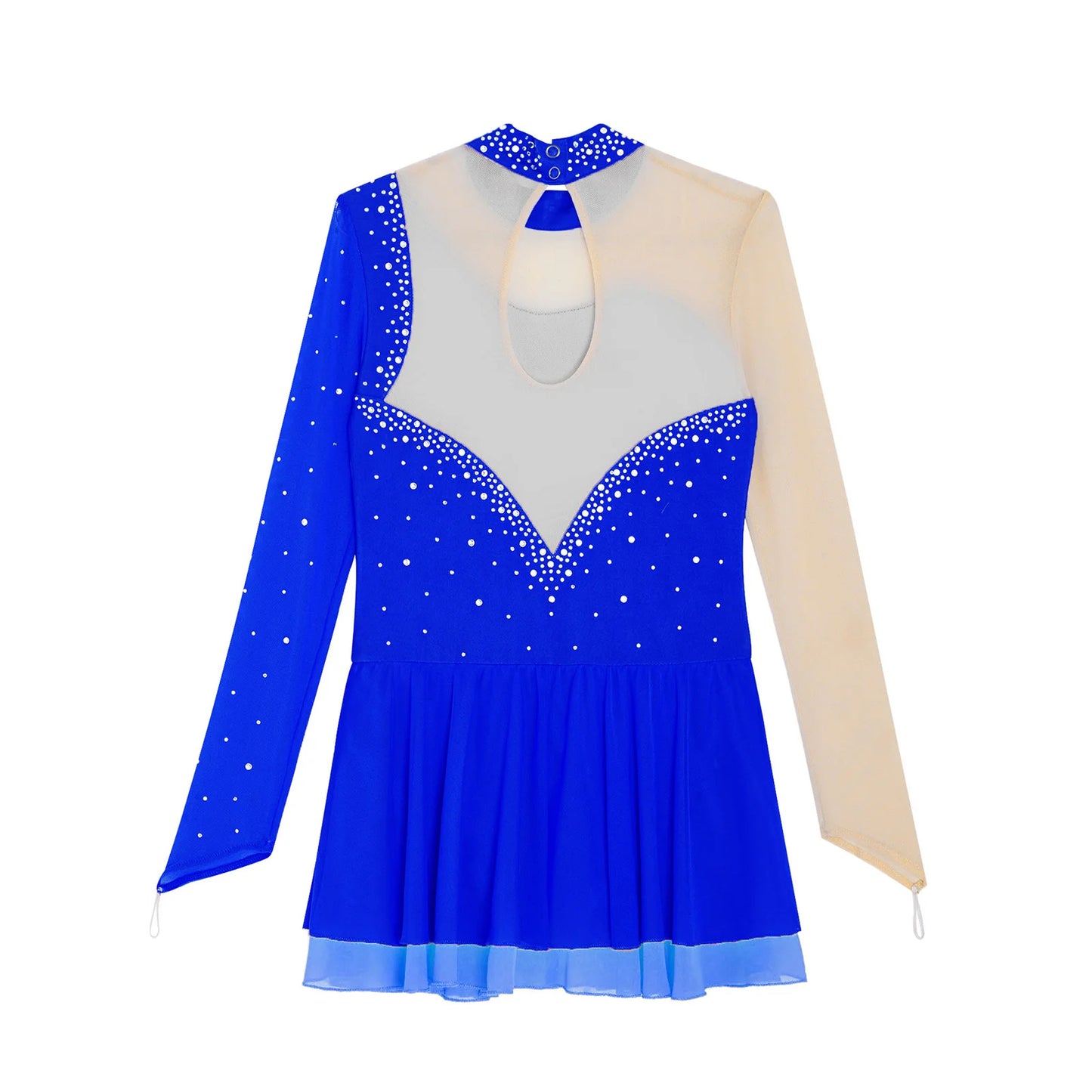 Kinder Mädchen Eiskunstlauf Kleid Lyrical Ballett Tanz Rhythmische Gymnastik Leistung Kostüm Langarm Strass Trikot