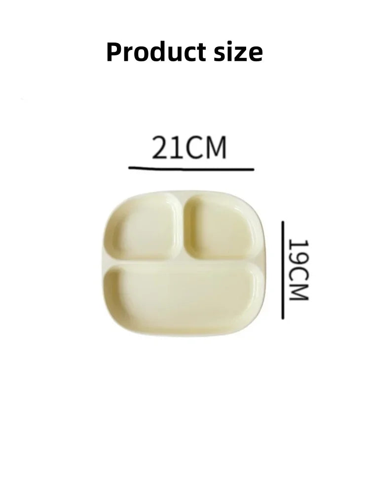 3Grid Plates for Food Dinner Plates Dinnerware Dining Compartment Plate Serving Dishes Salad Kitchen Eco-friendly Tableware.