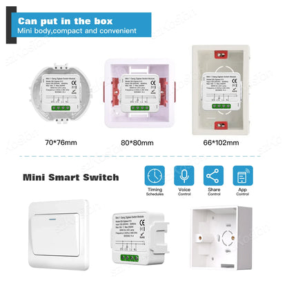 1/2/3 Gang Tuya ZigBee Smart Switch Modul Benötigt Neutralleiter Smart Life App Automatisierung DIY Breaker Funktioniert mit Alexa Google Home.
